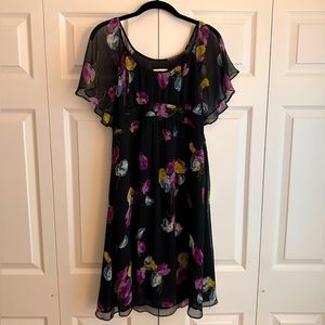 LOFT - Black Floral Dress